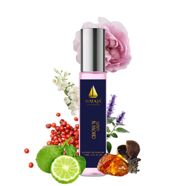 NAUQA CROWN GAZE – Luxury Long Lasting Perfume for Women(15ml) | Floral & Musky Extrait de Parfum | Elegant Premium Gift for Her