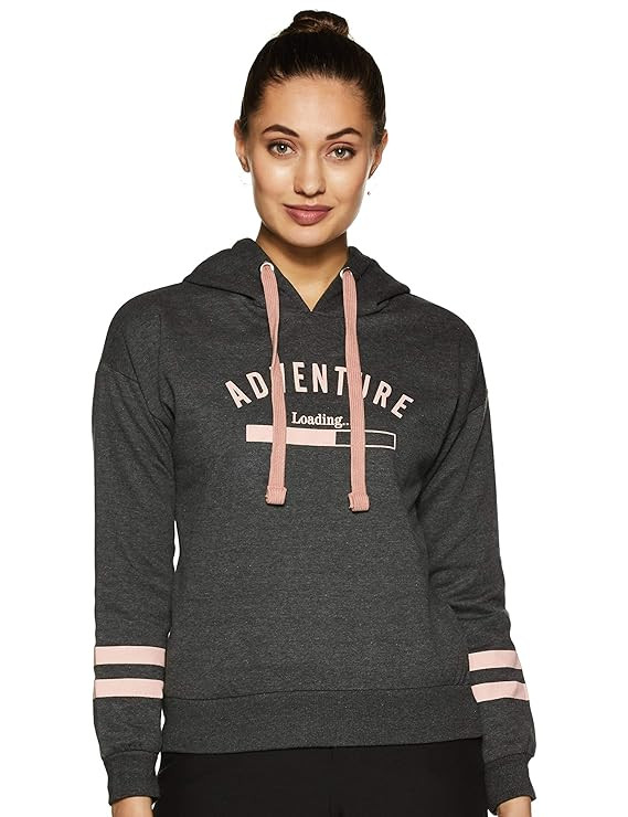Amazon Brand - Symbol Women's Cotton Blend Regular Fit Hooded Sweatshirt