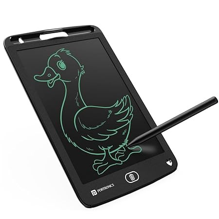 Portronics Ruffpad 8.5E Re-Writable LCD Writing Pad with Screen 21.5cm (8.5-inch) for Drawing, Playing, Handwriting Gifts for Kids & Adults,