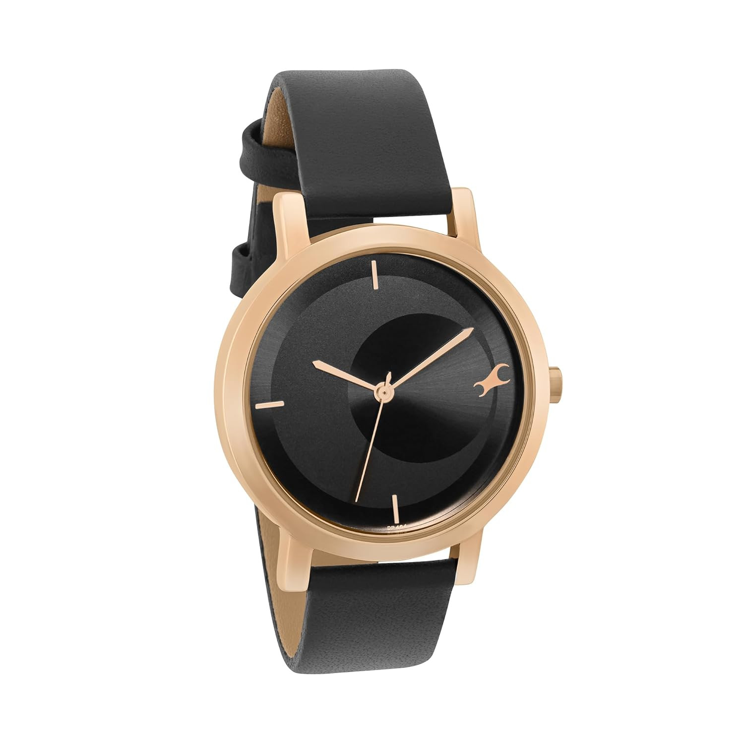Fastrack Analog Black Dial Women's Casual Leather Watch
