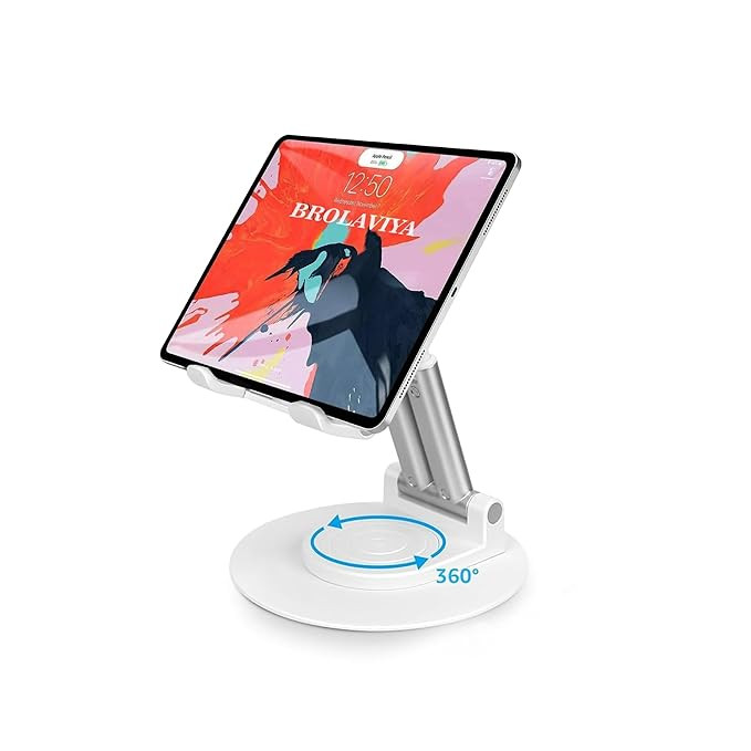 Foldable Tablet Stand | Holder Compatible for Desk Compatible for Samsung Galaxy Tabs, iPad All Other Tablets Up to 12.9 inch with 360 Degree Rotation