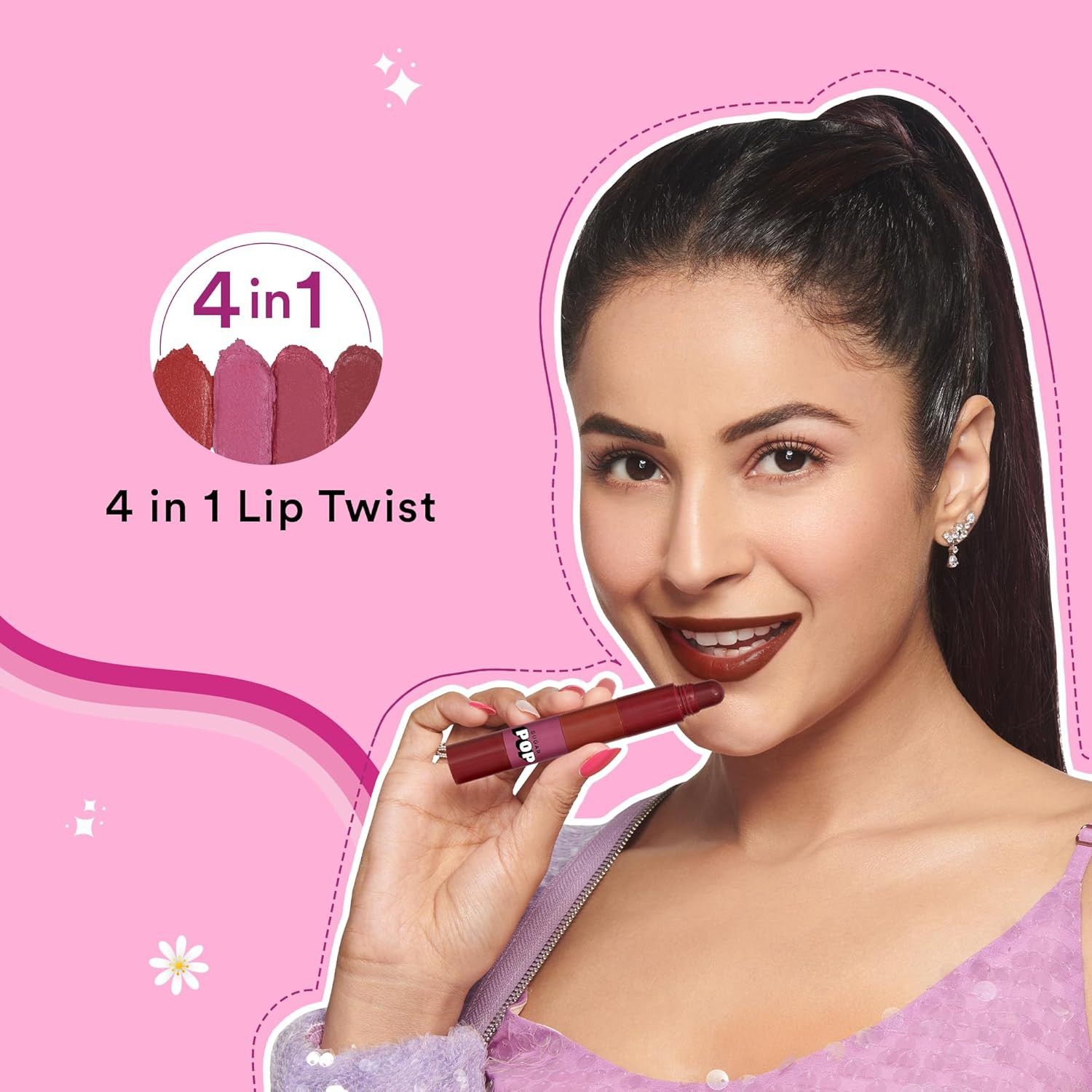 SUGAR POP 4 in 1 Lip Twist | Multi-use Stackable Lipsticks for Women