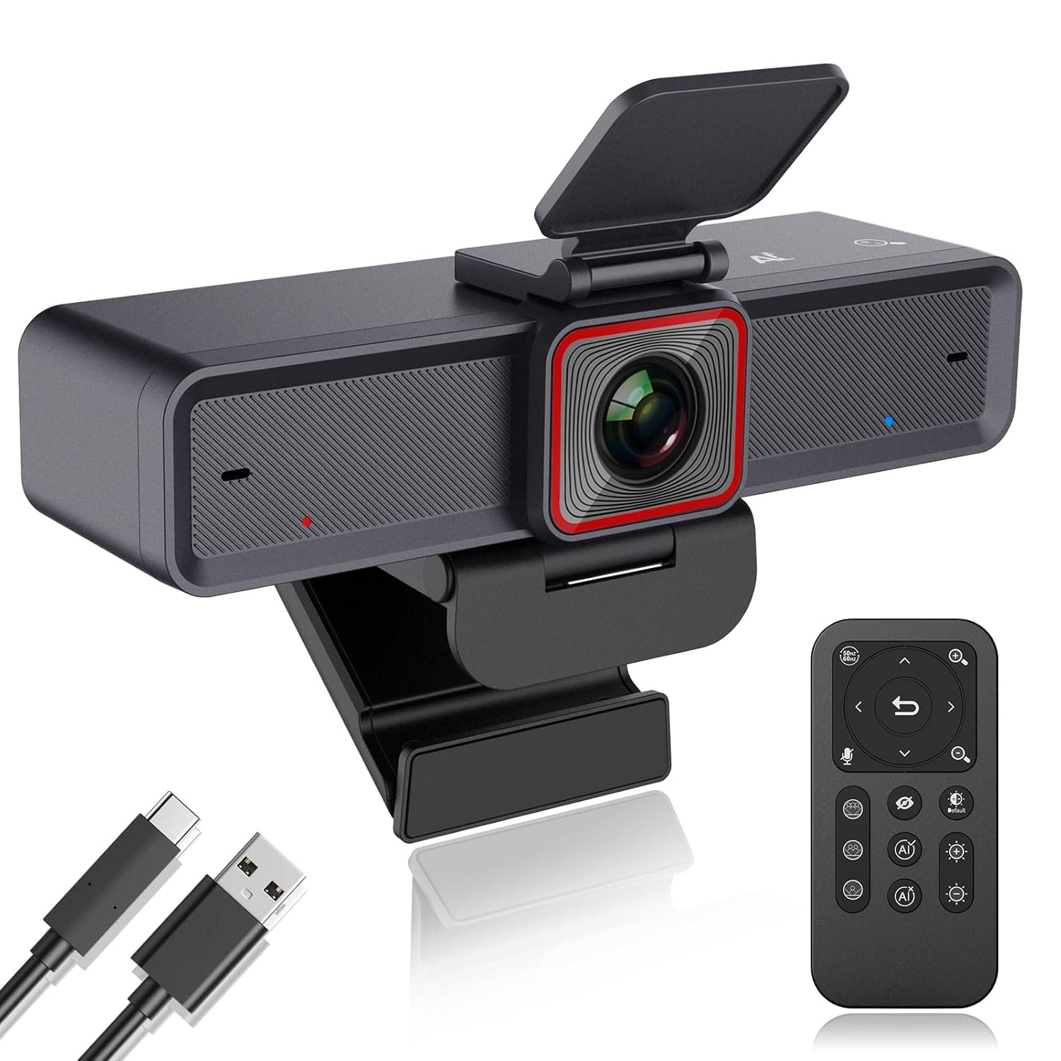 K Webcam for pc,AI Tracking,Remote Control 4K Web Camera/10X Digital Zoom 1080P 60fps Web cam with USB 3.0 HDR/Dual Noise Cancelling Microphones for Video Calls/Meetings/Streaming/Skype/Zoom