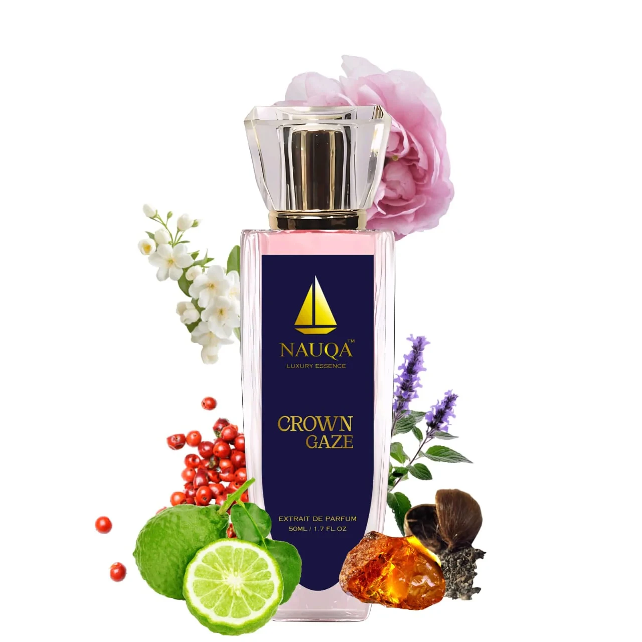 NAUQA CROWN GAZE – Luxury Long Lasting Perfume for Women | Floral & Musky Extrait de Parfum | Elegant Premium Gift for Her(50ml)