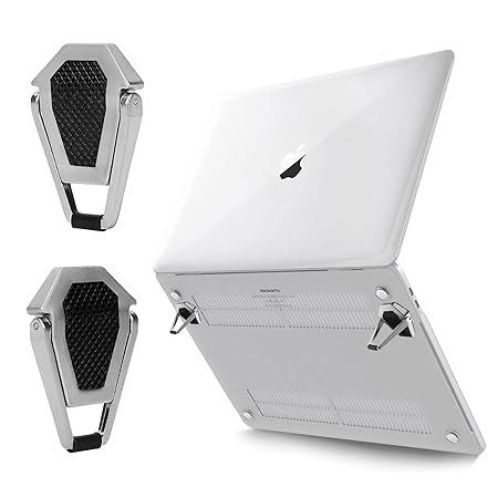 Portable Invisible Laptop Riser Stand | Mini Aluminum Cooling Pad, Lightweight Laptop Desk Stand for MacBook, Lenovo, Dell, HP & Other Laptops (Cool Silver)