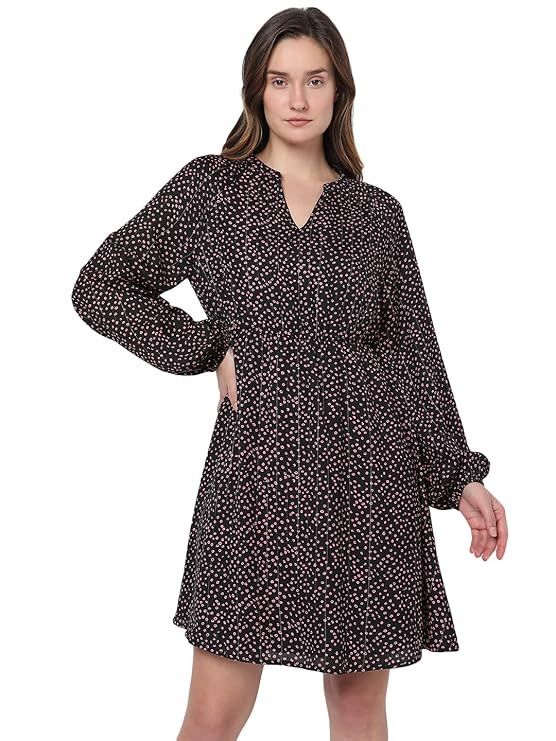 VERO MODA Women's Mini Polyester Blend A-Line Dress