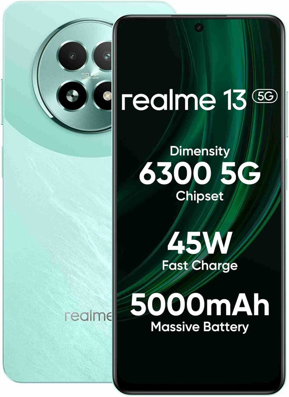 realme 13 5G (Speed Green, 8GB RAM, 128GB Storage) | Expandable Upto 2TB |