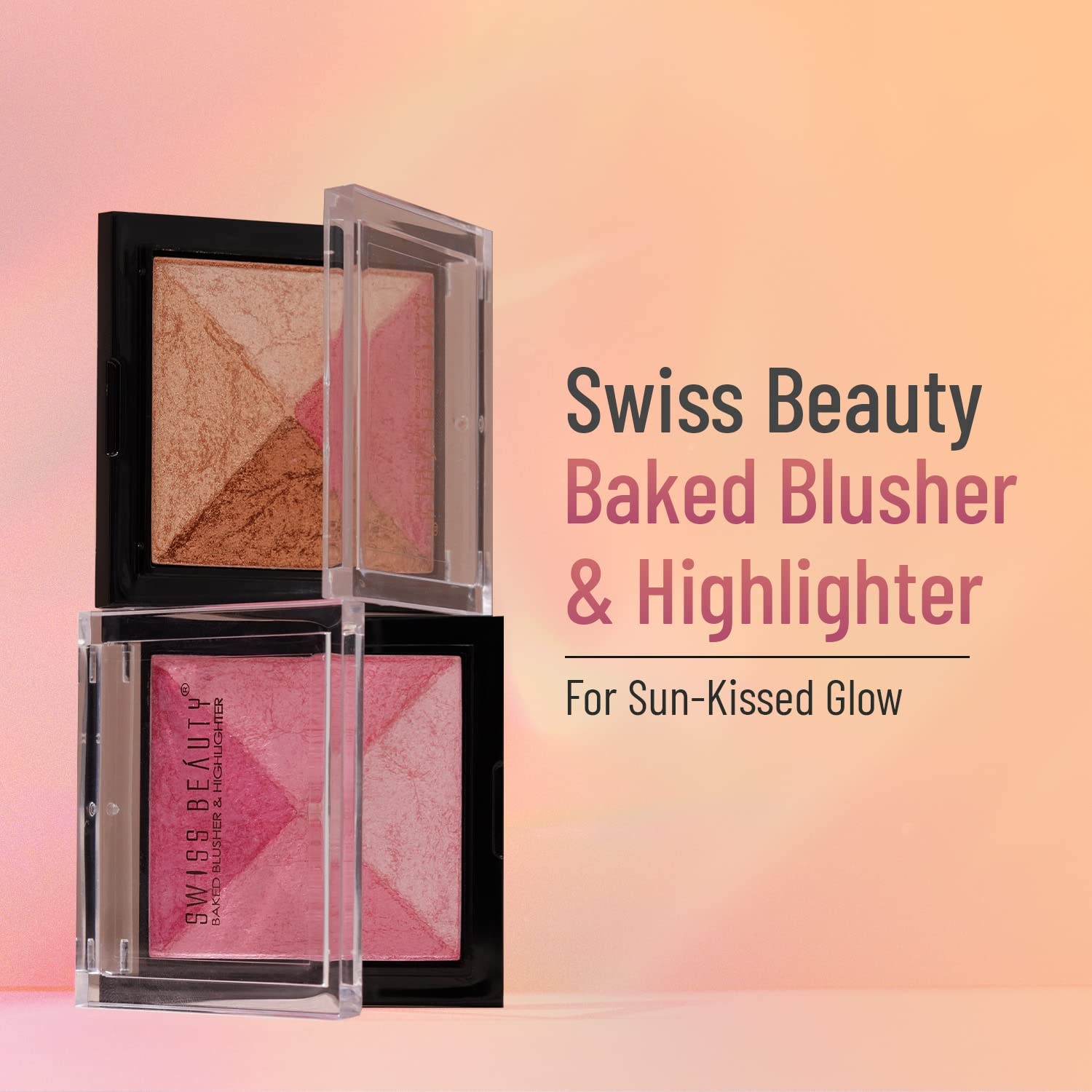 Swiss Beauty Mini Baked Shimmer Blusher And Highlighter Palette