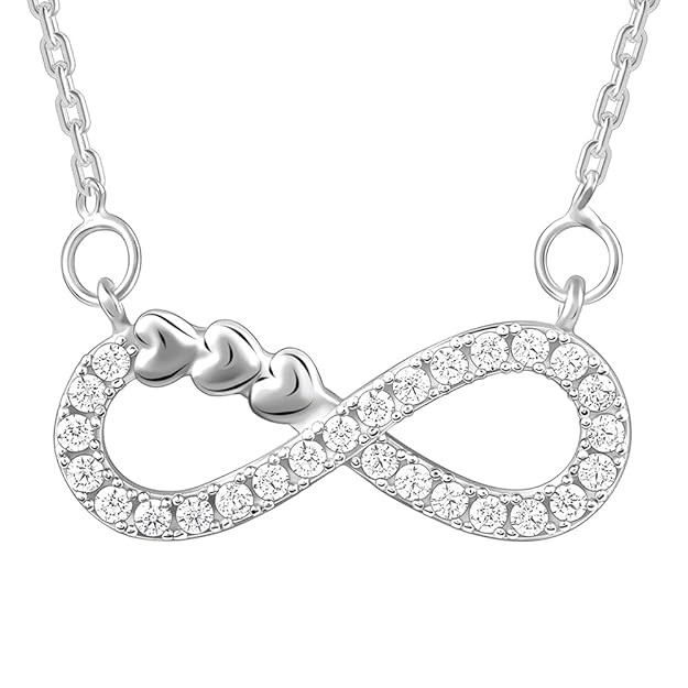 GIVA 925 Silver Infinity Heart Necklace |Valentine Gift for Girlfriend Wife Women & Girls| With Certificate of Authenticity and 925 Stamp | 6 Month Warranty
