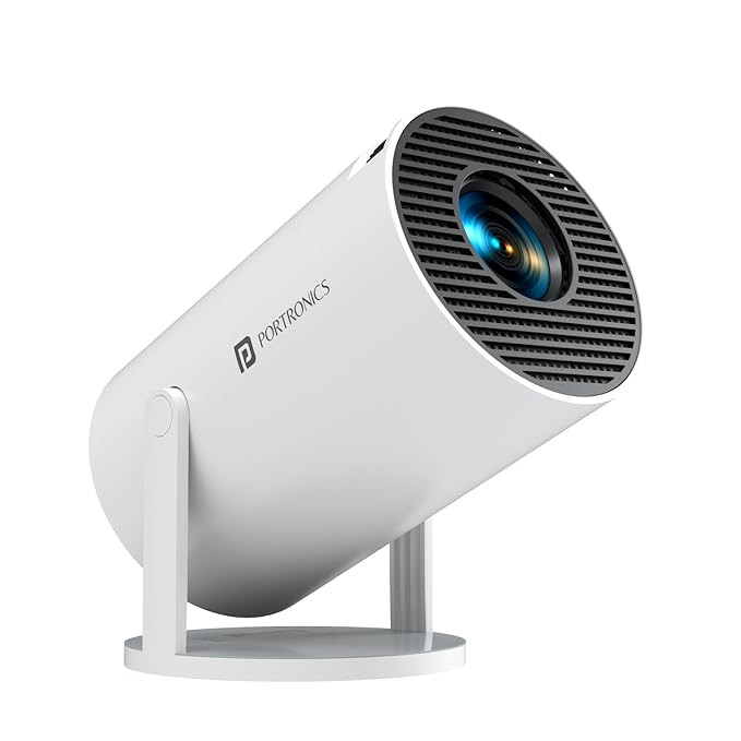 mart LED Projector with 720p HD Resolution, Rotatable Design, Built-in Streaming Apps